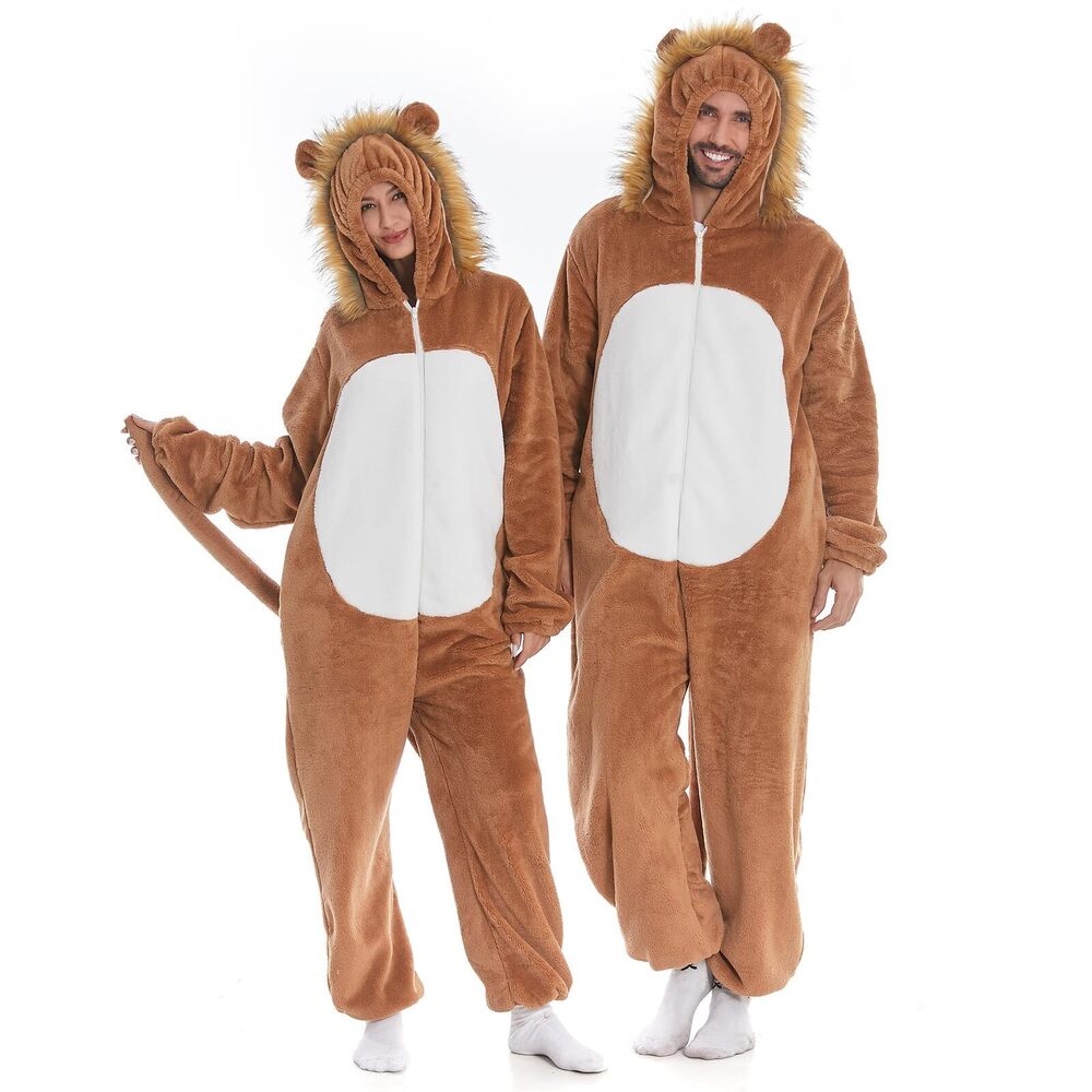 8003 Lion Onesie Adult, Lioness Costume Pajamas Teen , Wild Animal Blanket